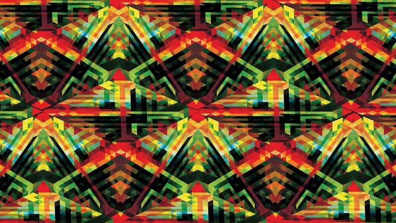 Geometric Pattern — Red, Vibrant, Abstract, Triangles, Diamonds