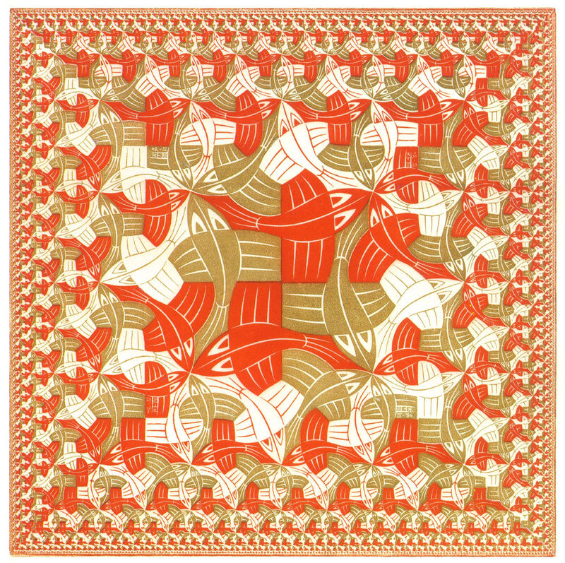 Geometric pattern with birds