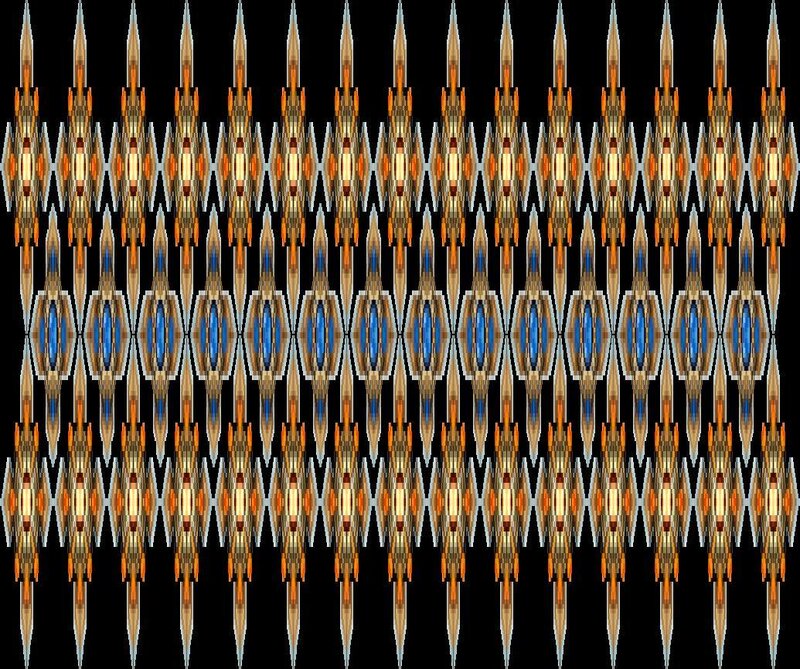 Geometric Pattern with Blue and Orange