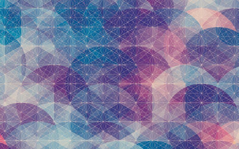 Geometric Pattern with Circles — Blue, Calm, Abstract, Lines, Triangles