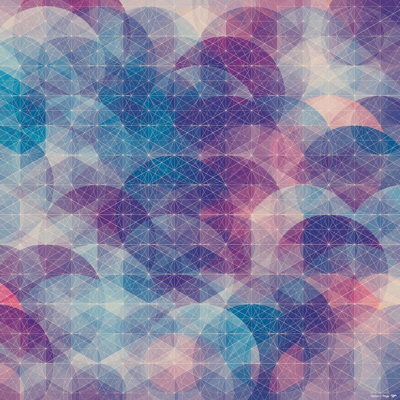 Geometric Pattern with Circles — Blue, Calm, Abstract