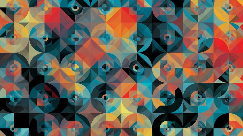 Geometric Pattern with Circles — Blue, Dynamic