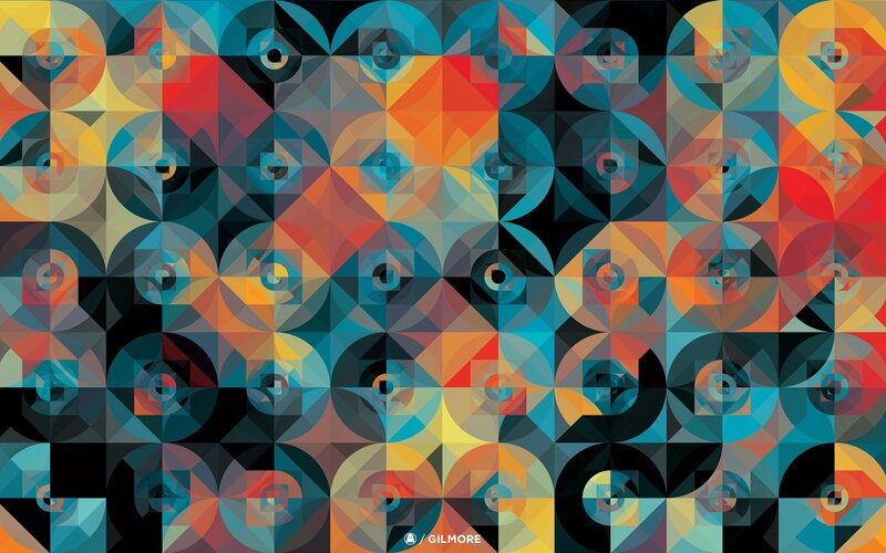Geometric Pattern with Circles — Blue, Vibrant