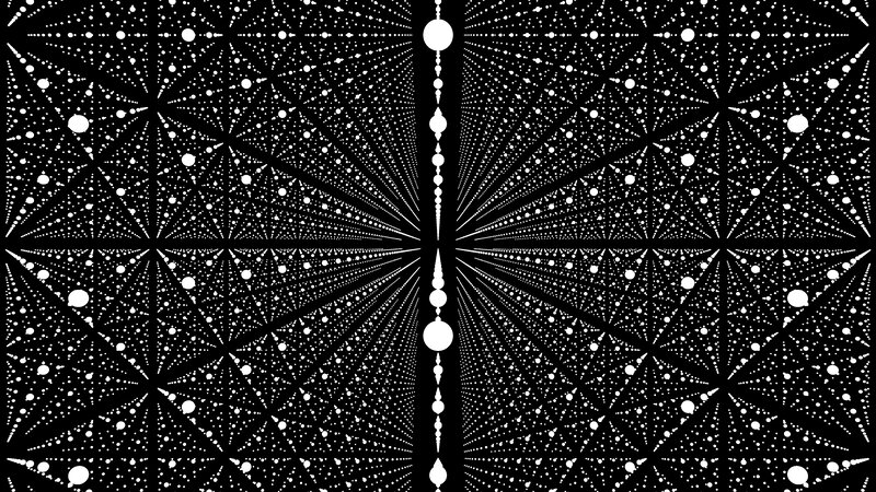 Geometric Pattern with Dots — Black