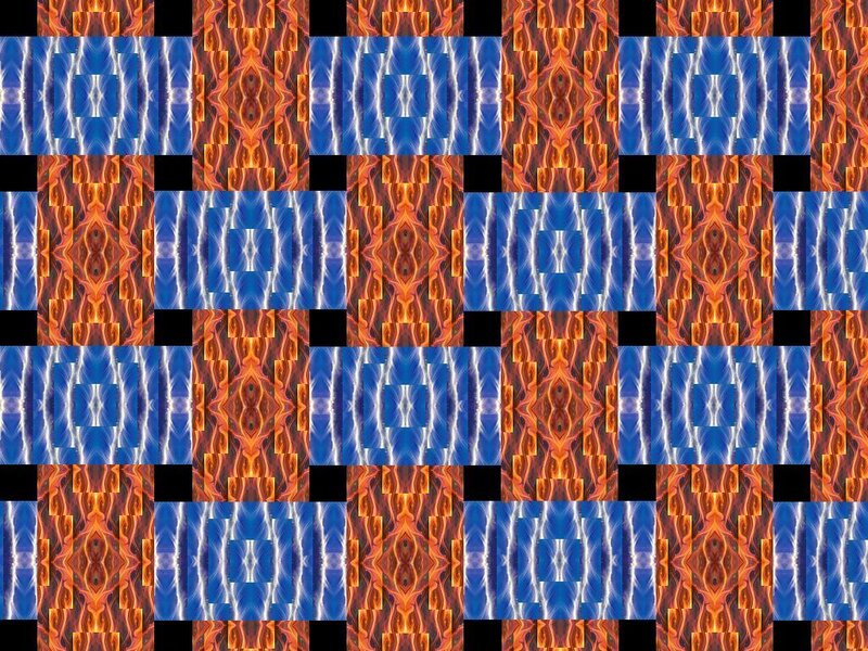 Geometric Pattern with Fire and Water