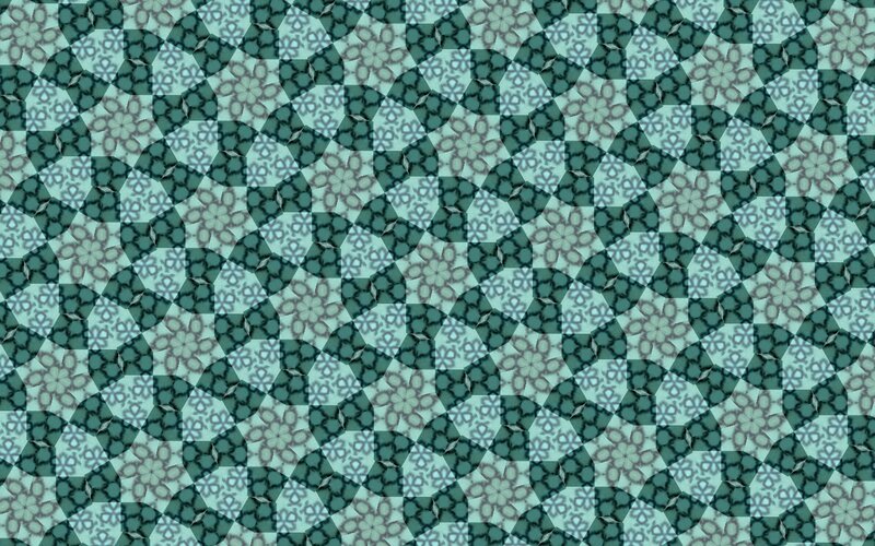 Geometric Pattern with Flowers