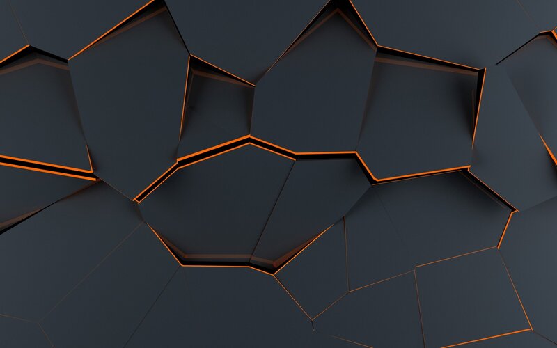 Geometric Pattern with Glowing Lines — Black