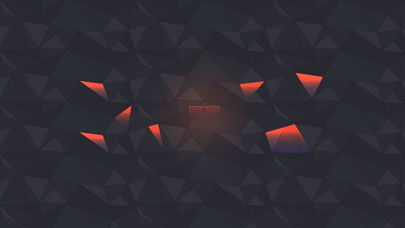 Geometric Pattern with Glowing Shapes — Black