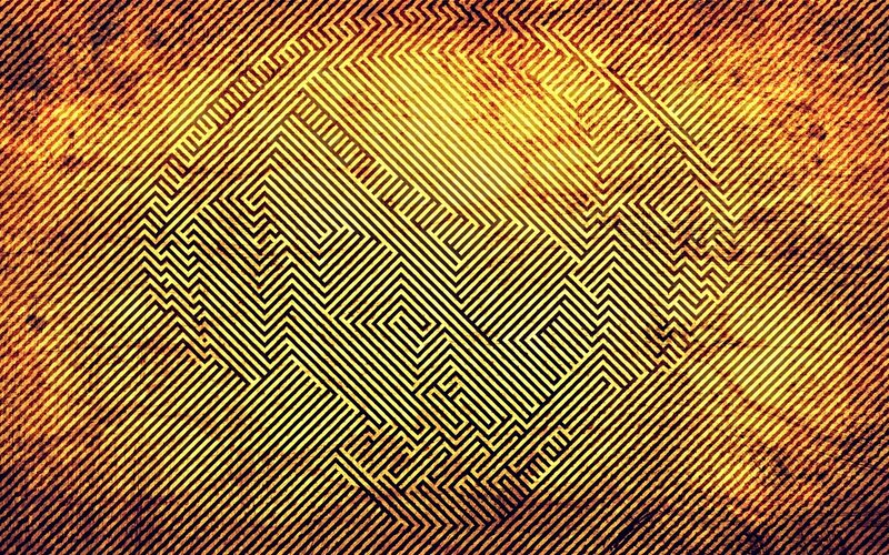 geometric pattern with golden lines