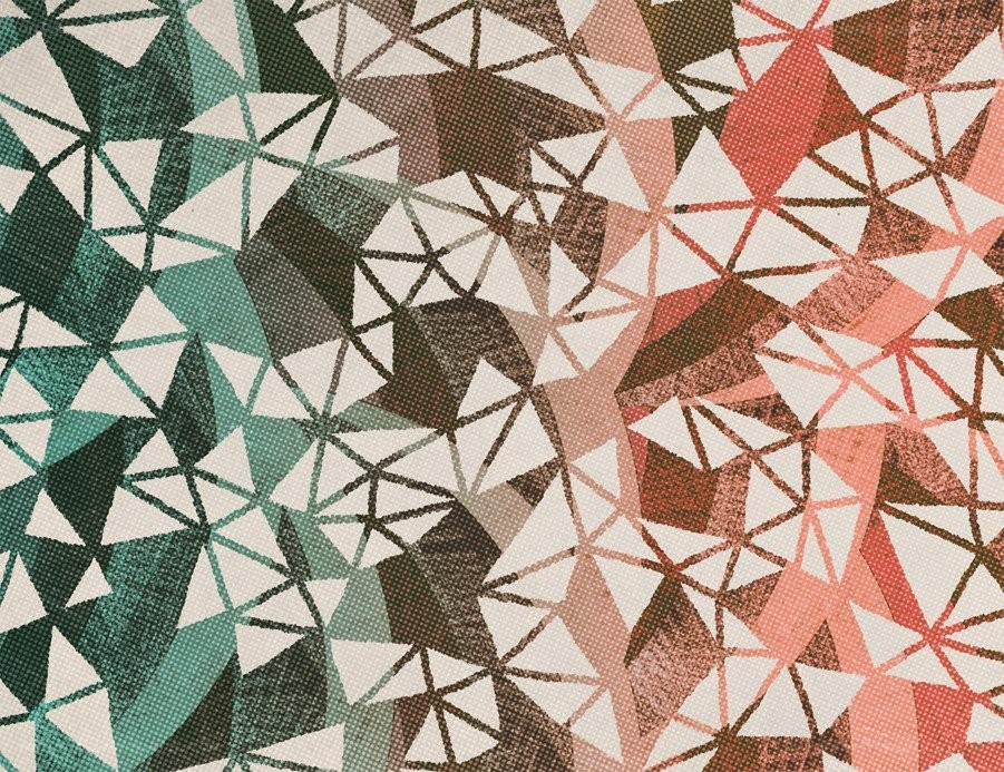 geometric pattern with green and red tones