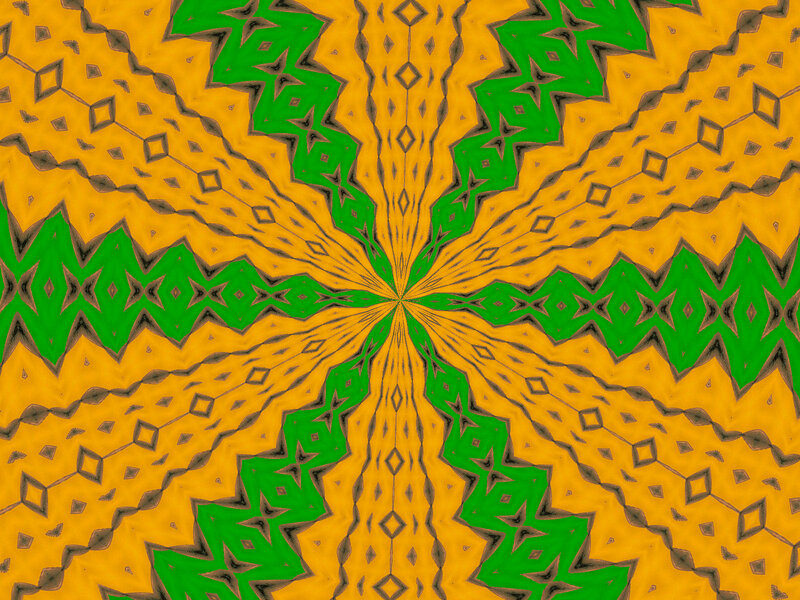 Geometric Pattern with Green and Yellow