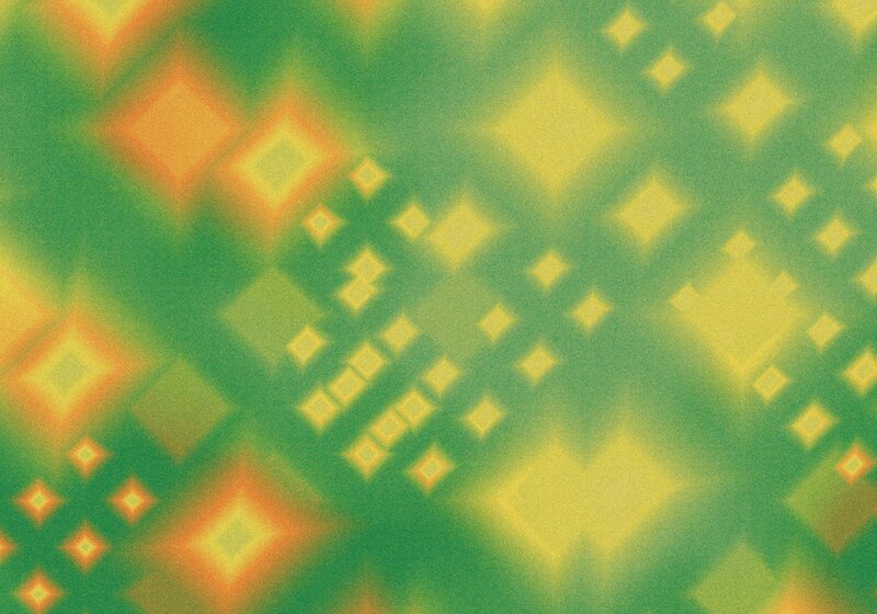 Geometric pattern with green and yellow tones