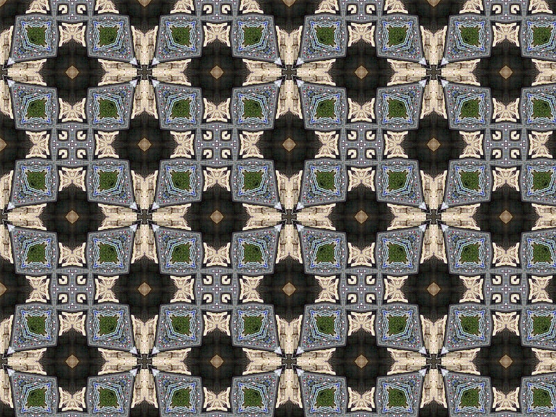 geometric pattern with green squares