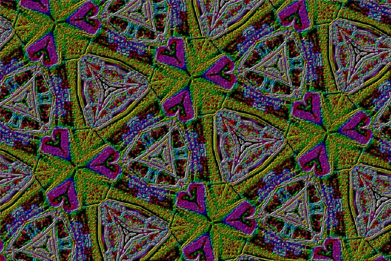 Geometric Pattern with Hearts