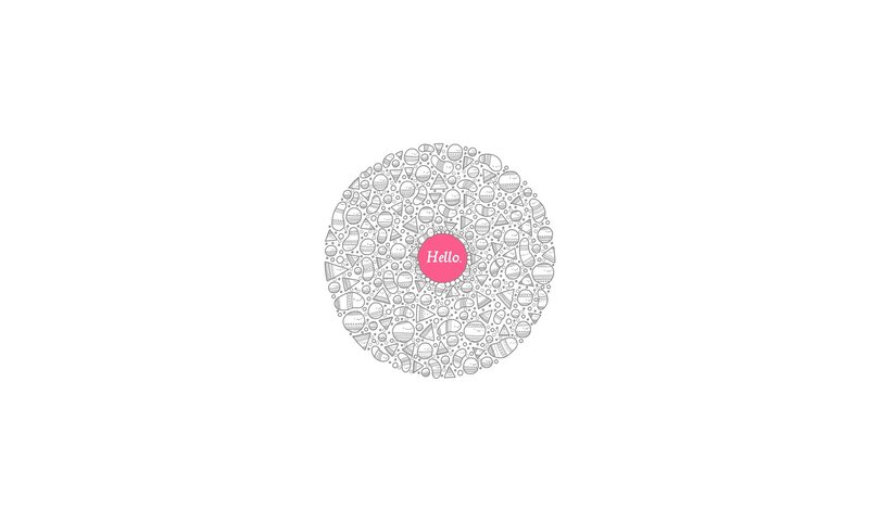 geometric pattern with hello text