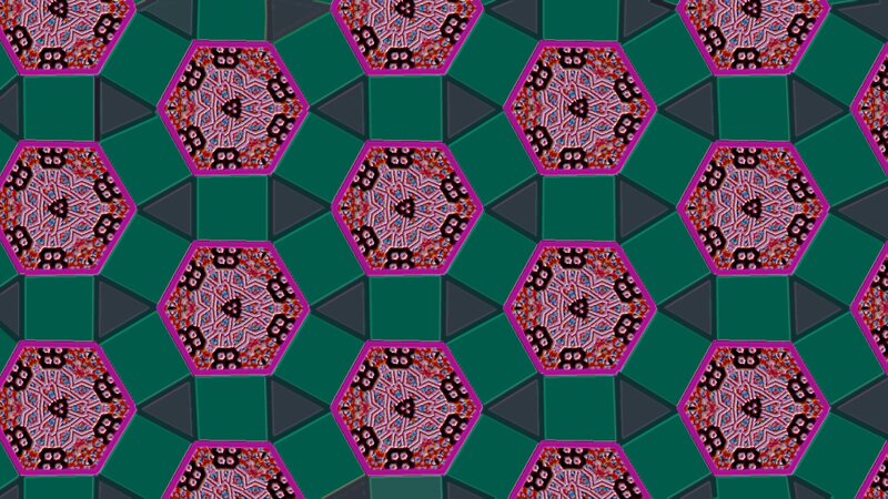 Geometric Pattern with Hexagons — Green