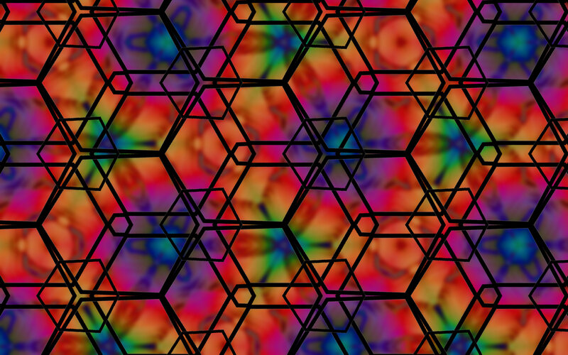 Geometric Pattern with Hexagons — Red