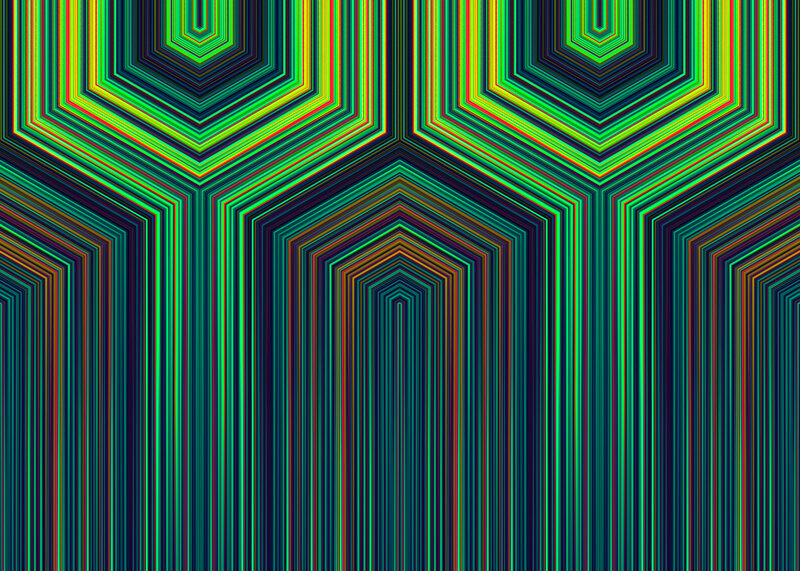 Geometric Pattern with Lines — Green