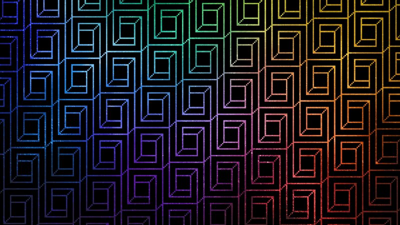 Geometric Pattern with Rainbow Gradient