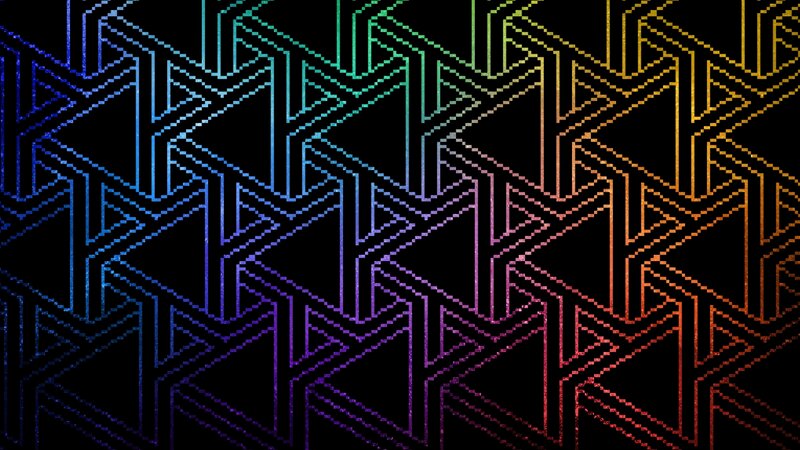 Geometric Pattern with Rainbow Lines