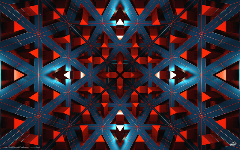 geometric pattern with red and blue shapes