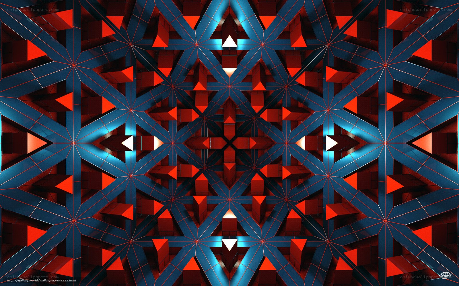 geometric pattern with red and blue shapes