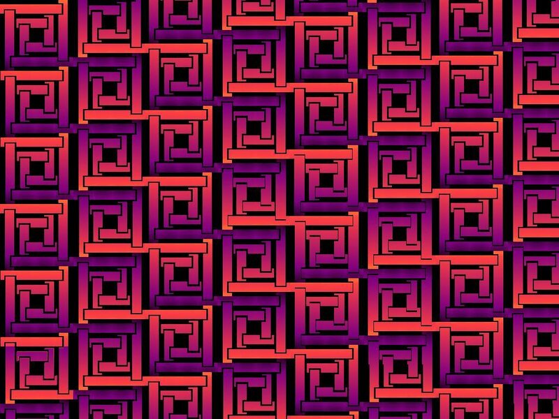 geometric pattern with red and purple squares