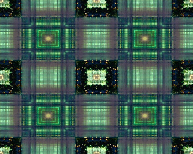 Geometric Pattern with Squares — Green, Hypnotic