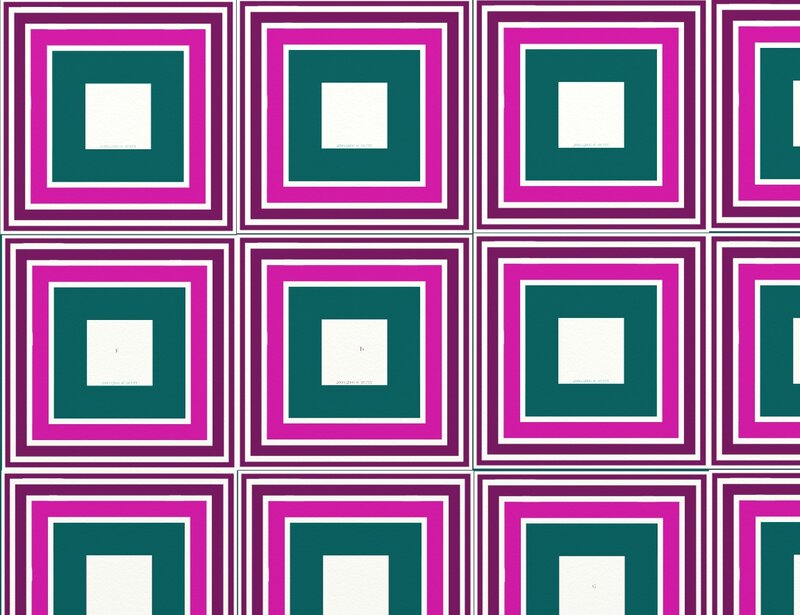 Geometric Pattern with Squares — Magenta