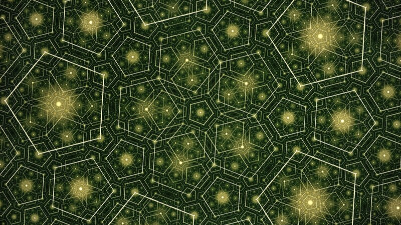 Geometric Pattern with Stars — Green, Hypnotic