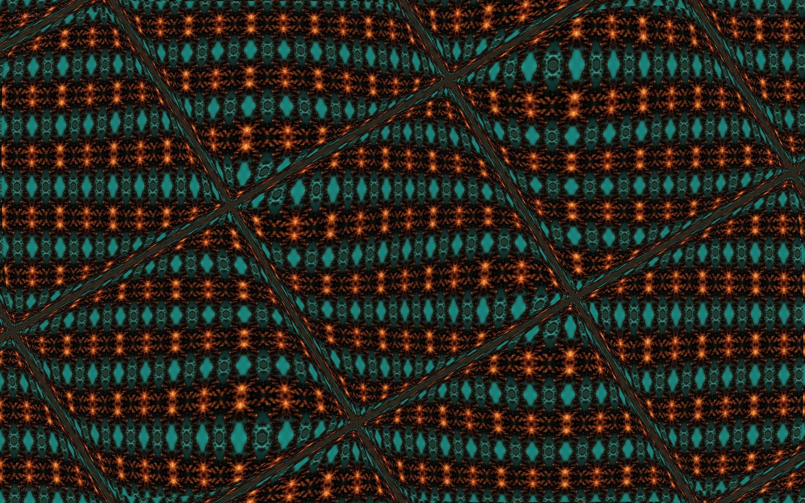 geometric pattern with teal and orange