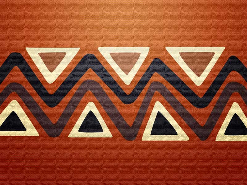 Geometric Pattern with Triangles — Orange