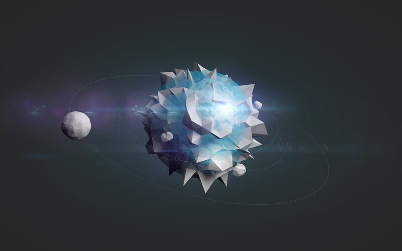 Geometric Planet with Moon