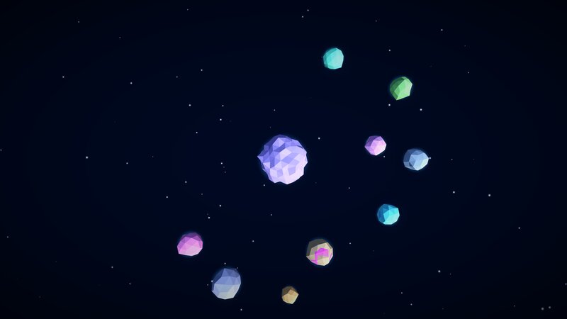 Geometric Planets in Space — Blue