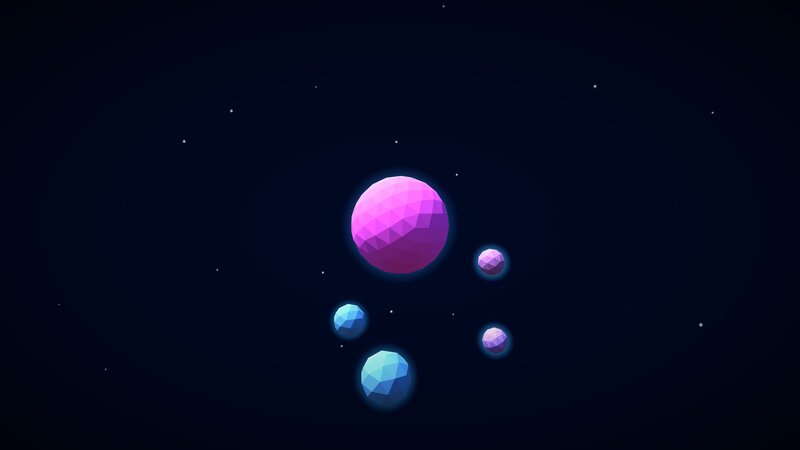 Geometric Planets in Space — Purple