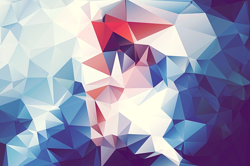 Geometric Polygonal Pattern — Blue