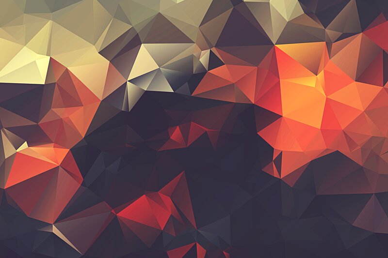 Geometric Polygonal Pattern — Red