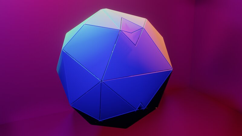 Geometric Polyhedron — Purple