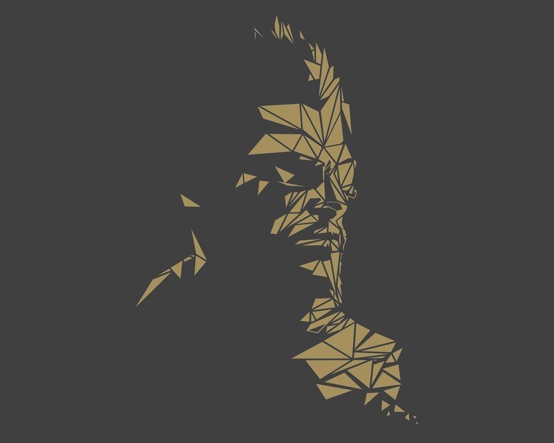 geometric portrait of a man