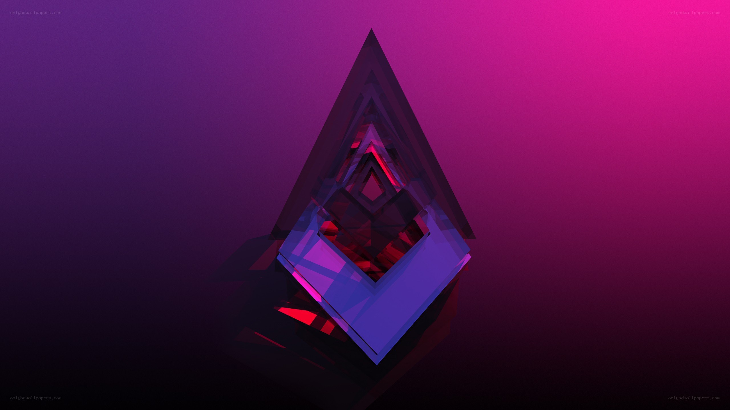 geometric prism in neon light