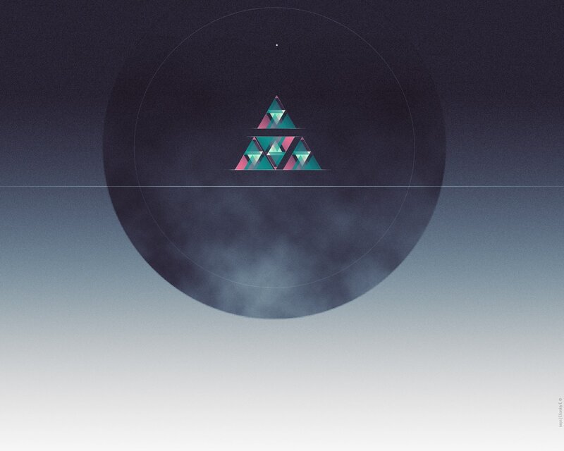 geometric pyramid in a circle