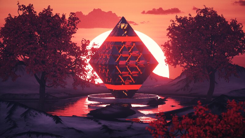 Geometric Pyramid Sculpture