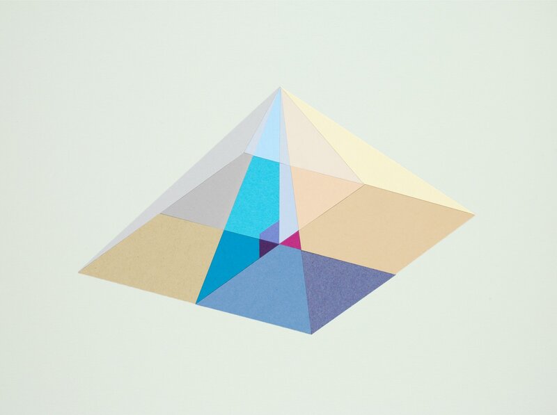 Geometric Pyramid Structure — Blue