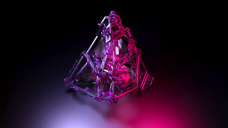 Geometric Pyramid Structure — Purple, Dark