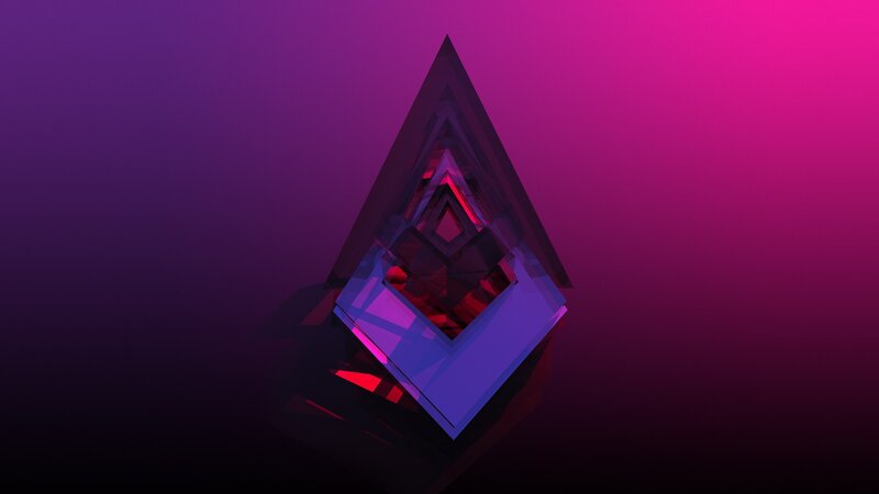 Geometric Pyramid Structure — Purple