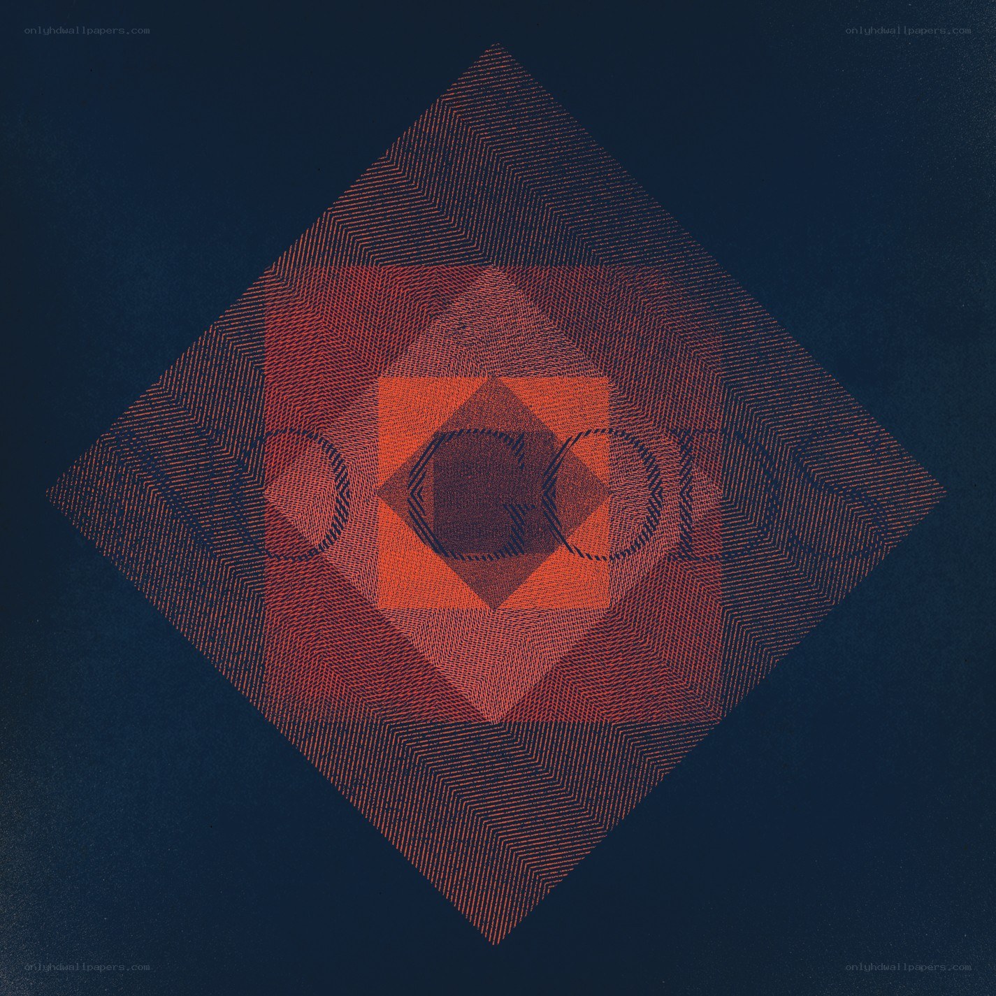 Geometric red and blue pattern