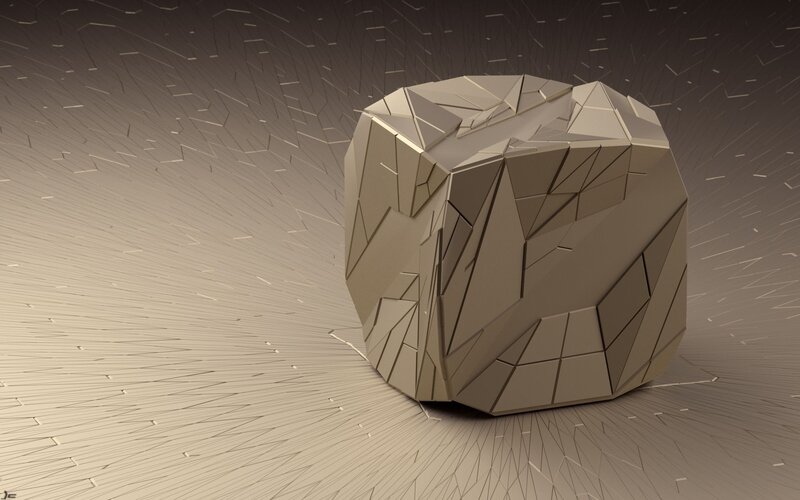 geometric rock sculpture