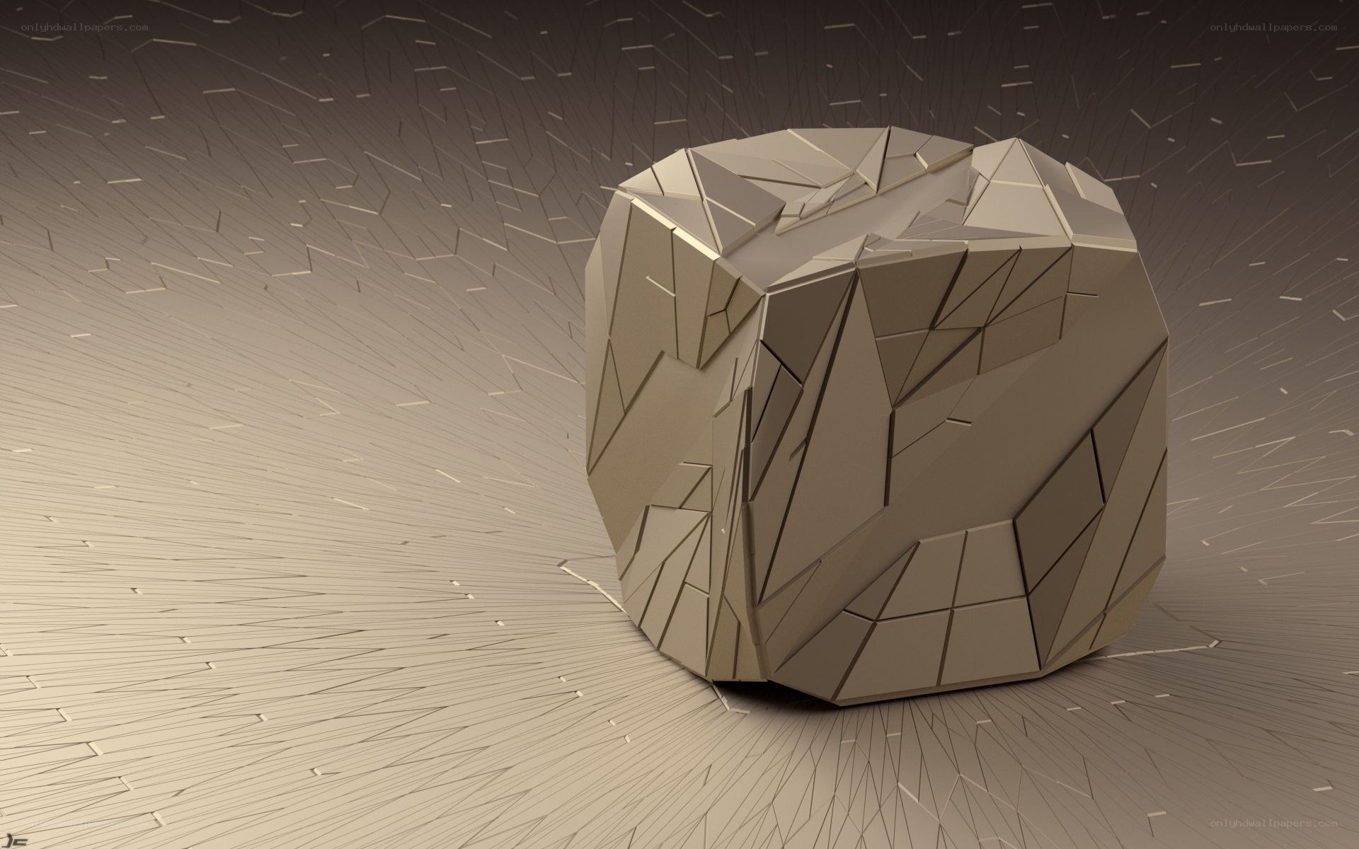 geometric rock sculpture