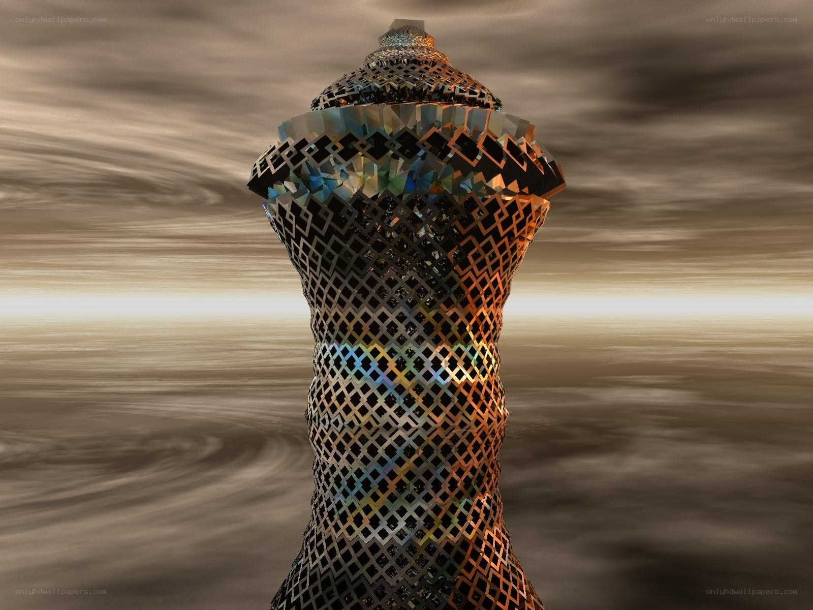 geometric sculpture in desert