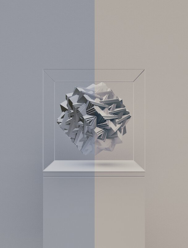 Geometric Sculpture in Display Case